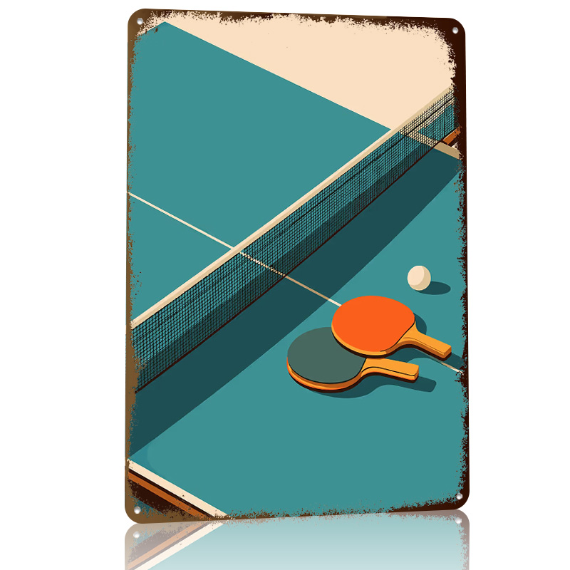 Póster Metálico con Textura 3D - Table Tennis Illustration reseña y precio