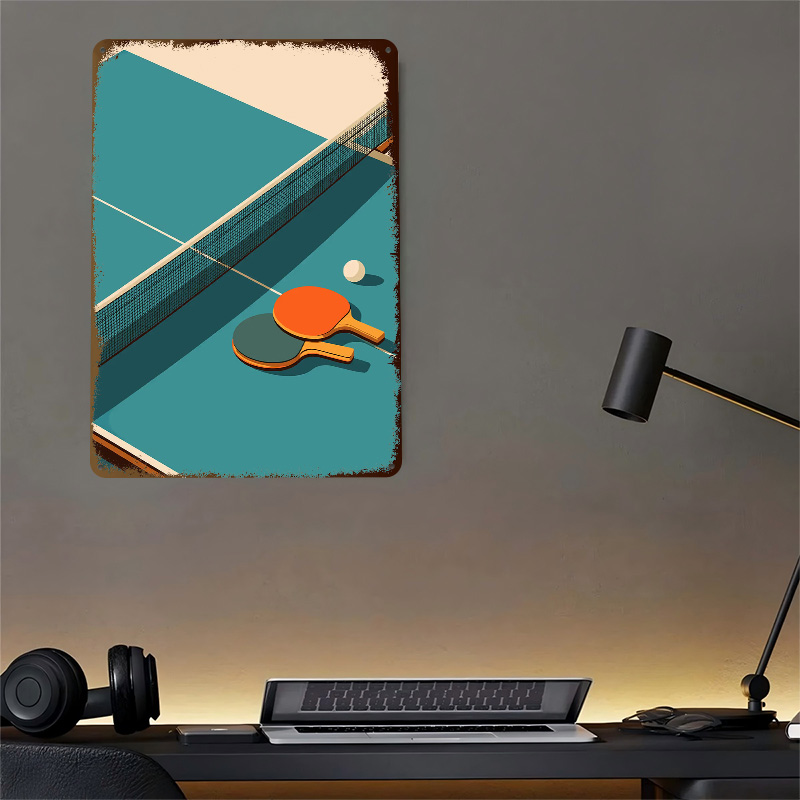 Póster Metálico con Textura 3D - Table Tennis Illustration reseña y precio