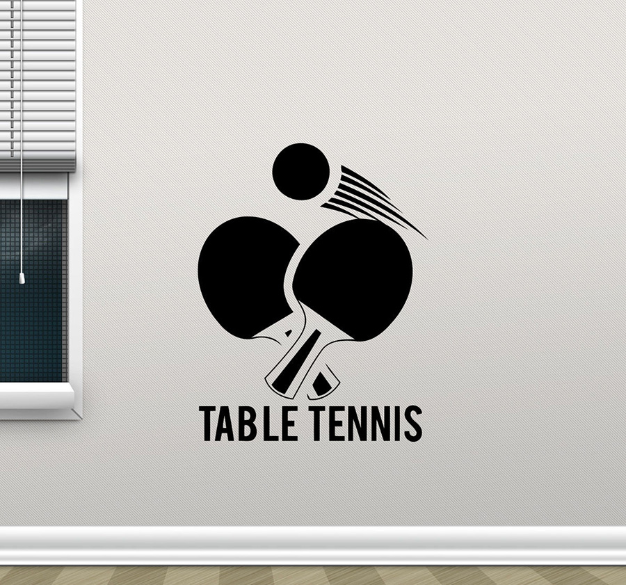 Pegatina de pared de tenis de  - Table Tennis Illustration reseña y precio